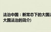 法治中国：新常态下的大国法治(关于法治中国：新常态下的大国法治的简介)