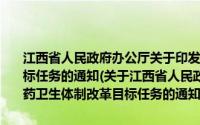 江西省人民政府办公厅关于印发2010年全省深化医药卫生体制改革目标任务的通知(关于江西省人民政府办公厅关于印发2010年全省深化医药卫生体制改革目标任务的通知的简介)