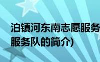 泊镇河东南志愿服务队(关于泊镇河东南志愿服务队的简介)