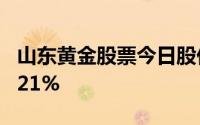 山东黄金股票今日股价：7月26日收盘上涨0 21%