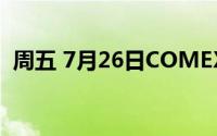 周五 7月26日COMEX黄金最新库存量数据