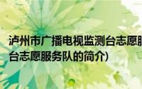 泸州市广播电视监测台志愿服务队(关于泸州市广播电视监测台志愿服务队的简介)