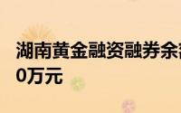 湖南黄金融资融券余额较上一交易日下跌1400万元