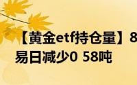 【黄金etf持仓量】8月1日黄金ETF与上一交易日减少0 58吨