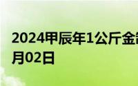 2024甲辰年1公斤金制纪念币价格 2024年08月02日