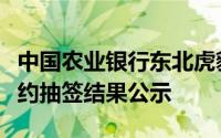 中国农业银行东北虎豹国家公园金银纪念币预约抽签结果公示