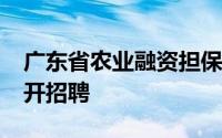 广东省农业融资担保有限责任公司2024年公开招聘