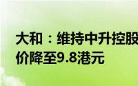 大和：维持中升控股“跑赢大市”评级 目标价降至9.8港元