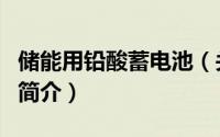 储能用铅酸蓄电池（关于储能用铅酸蓄电池的简介）