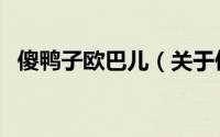傻鸭子欧巴儿（关于傻鸭子欧巴儿的简介）