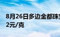 8月26日多边金都珠宝黄金731元/克 铂金382元/克