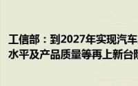 工信部：到2027年实现汽车及零部件生产效率、能耗、环保水平及产品质量等再上新台阶
