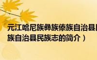 元江哈尼族彝族傣族自治县民族志（关于元江哈尼族彝族傣族自治县民族志的简介）