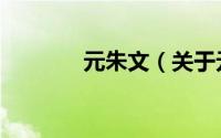 元朱文（关于元朱文的简介）