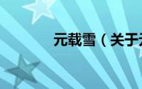 元载雪（关于元载雪的简介）