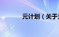 元计划（关于元计划的简介）