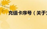 充值卡序号（关于充值卡序号的简介）