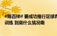 #陈百祥# 要成功推行足球青训 父母愿意在学孩子接受专业训练 到底什么情况嘞