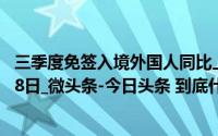 三季度免签入境外国人同比上升78.6%_36氪_2024年10月18日_微头条-今日头条 到底什么情况嘞