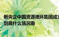 新央企中国资源循环集团成立中国绿发原董事长出任一把手 到底什么情况嘞