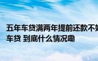 五年车贷满两年提前还款不好操作了 已有银行暂停高息高返车贷 到底什么情况嘞