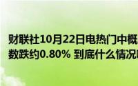 财联社10月22日电热门中概股多数下跌纳斯达克中国金龙指数跌约0.80% 到底什么情况嘞