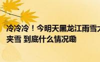 冷冷冷！今明天黑龙江雨雪大风降温齐来袭 哈尔滨等地有雨夹雪 到底什么情况嘞
