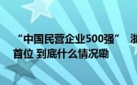 “中国民营企业500强”  浙江入围企业数连续26年居全国首位 到底什么情况嘞