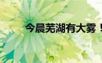 今晨芜湖有大雾！ 到底什么情况嘞