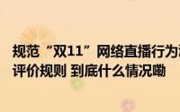 规范“双11”网络直播行为浙江全国率先发布网络直播营销评价规则 到底什么情况嘞