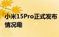 小米15Pro正式发布 起售价5299元 到底什么情况嘞