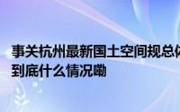 事关杭州最新国土空间规总体规划！这场发布会信息量很大 到底什么情况嘞