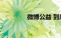 微博公益 到底什么情况嘞