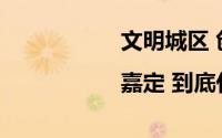 文明城区 创建为民|嘉定 到底什么情况嘞