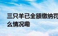 三只羊已全额缴纳罚款6894.91万元 到底什么情况嘞