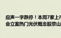 应声一字跌停！本周7家上市公司公告公司或相关方被证监会立案热门光伏概念股京山轻机在列 到底什么情况嘞