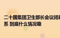 二十国集团卫生部长会议闭幕 推动建设可持续和强韧卫生体系 到底什么情况嘞
