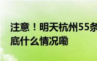 注意！明天杭州55条公交线路将临时调整 到底什么情况嘞