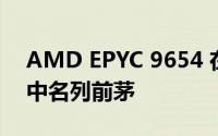 AMD EPYC 9654 在 PassMark CPU 排名中名列前茅