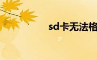 sd卡无法格式化怎么办