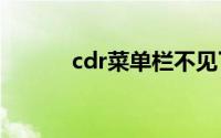 cdr菜单栏不见了怎么设置出来