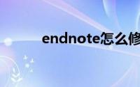 endnote怎么修改参考文献格式