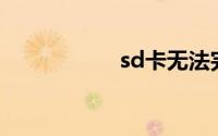 sd卡无法完成格式化