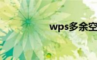 wps多余空白页删不掉