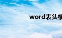word表头横线怎么去掉