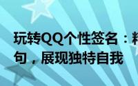 玩转QQ个性签名：精选时尚、文艺、励志短句，展现独特自我