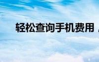轻松查询手机费用，一站式服务全知道