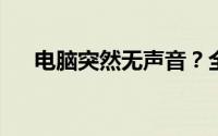 电脑突然无声音？全面排查与解决指南