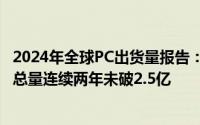 2024年全球PC出货量报告：联想稳居榜首，苹果位列第四，总量连续两年未破2.5亿