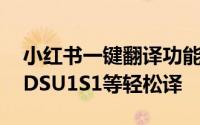小红书一键翻译功能盛大上线！网络热词YYDSU1S1等轻松译